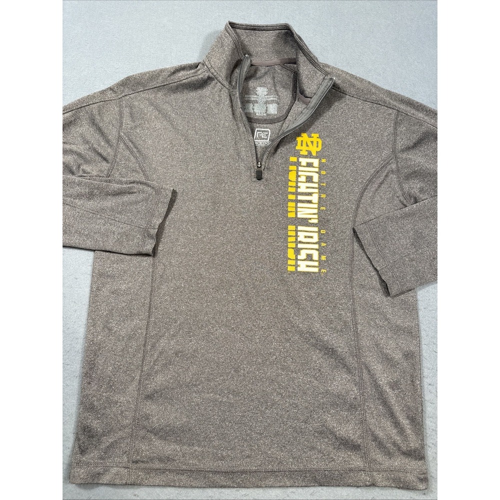 Notre Dame Fighting Irish 1/4 Zip Pullover Shirt GRAY Men's LARGE PROCEDGE